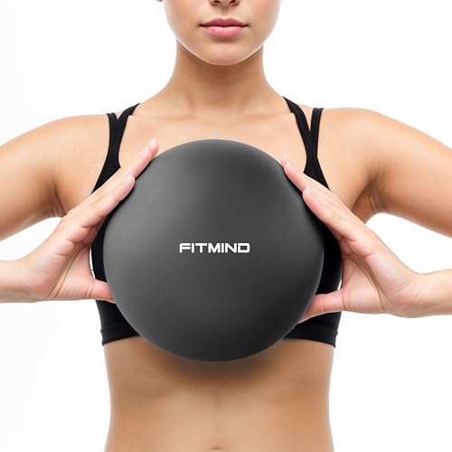 FITMIND_Pilates Ball 10 Inch Anti-Burst Slip Resistant Mini Yoga Ball for Fitness, Core Training, Physical Therapy, Balance, Stability, Stretching 200kg 440lbs Capacity - color: Black