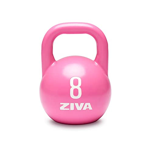 Steel Competition Kettlebells by Steve Cotter - Hard-Wearing Crack-Resistant Powder Surface Coating, 34mm Steel Handle with Non-Slip Super Textured Powder Coating Grip - Avail 6kg - 32kg - color: k) 8kg - Pink