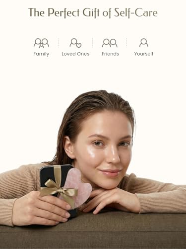 Pink Stone Gua Sha Facial Tools, Guasha Tool for Face Acupuncture Therapy Trigger Point Treatment, Gua Sha Scraping Massage Tool - color: Pink