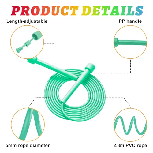YYDYTTKX Adjustable Jump Rope Bulk, 9.2 ft Tangle-Free Speed Skipping Rope for workouts, group training, teams, family and Gym Class - color: Turquoise, size: 24