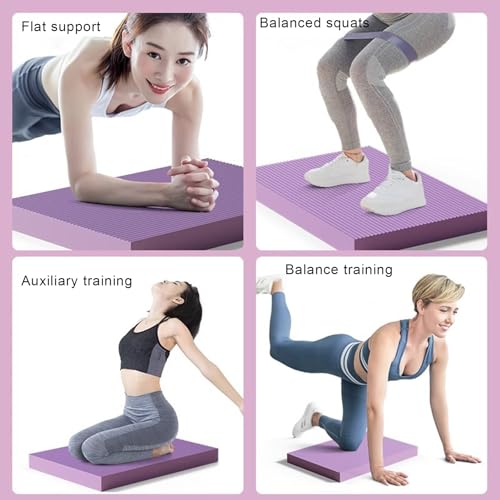 Extra Large Foam Balance Pad, Non-Slip Foam Mat for Yoga & Balance Strength Training, Knee Pad for Physical Therapy - color: Purple- 17.72