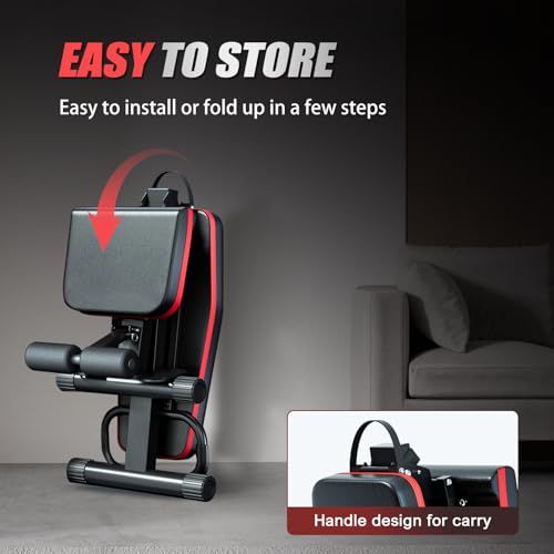 ALSO GO Adjustable Weight Bench, Workout Benches with Leg Extension, Foldable Incline Decline Bench Press, Roman Chair, Full Body Strength Training Equipment for Home Gym - color: Classic Black