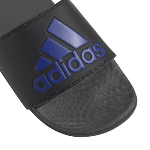 adidas Women's Adilette Comfort Slides - color: Black/Lucid Blue/Charcoal, size: 19 Women/18 Men