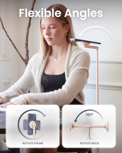 KraftGeek Magnetic Phone Tripod for iPhone, JustTap Tripod for MagSafe | 66" Selfie Stick Tripod, Auto-Open, N52 Magnetic Mount, Portable Phone Tripod Stand for Travel, Video Recording & Vlogging - color: Ombré Peach