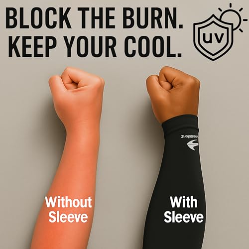 CompressionZ Youth Sports Arm Sleeves | Kids Cooling UV50+ Protection Volleyball Football Basketball Baseball - Boys & Girls - color: Black: 2 Pack, size: Medium