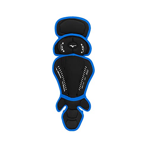Mizuno Adult Samurai Baseball Shin Guards - color: Black/Royal, size: 15.5"
