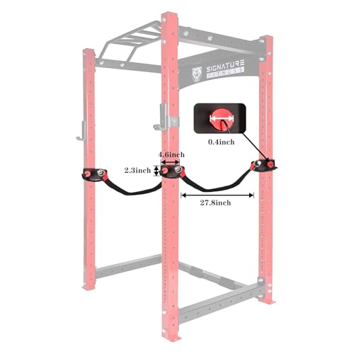 Fitvids Upgraded Adjustable Jammer Arms, Lever Arms, Monolift Attachments Rated 600 LB Per Arm, Fits Racks at All Post Sizes and Hole Sizes, Pair - style: straps-black
