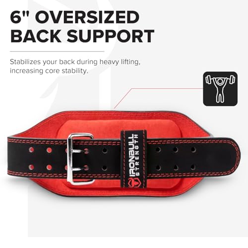 Weight Lifting Belt - 6-inch Padded Leather Weight Belt - Heavy Duty And Comfortable Back Support For Heavy Weightlifting and Fitness - size: XX-Large