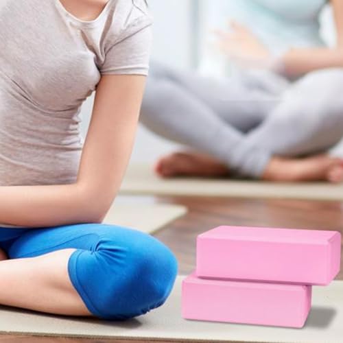 Custom Yoga Blocks with Image Text Logo Eva Foam Lightweight Yoga Bricks for Yoga Pilates Stretching Meditation Dance Yoga Accessories - color: Solid Pink