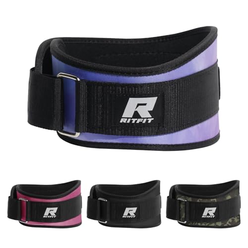 RitFit Weight Lifting Belt - Great for Squats, Lunges, Deadlift, Thrusters - Men and Women - 6 Inch Black/Camouflage - color: Galaxy, size: M(30"-36")