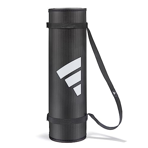 adidas 10mm Extra Thick Training Mat with Carrying Strap and Non-Slip Textured Base - Cushioned Workout Mat for Home Gym, Floor Workouts, and Intense Exercises - Portable and Durable - color: Black