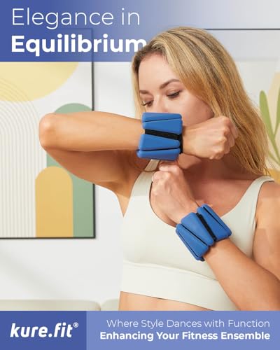Pilates Weight | Wrist & Ankle Weights for Women | Weighted Bangles | 1LB/ 2LB Each (Set of 2) - color: Blue, size: 1 LB