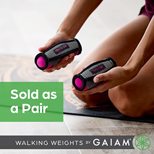 Gaiam Hand Weights for Women & Men Soft Dumbbell Walking Hand Weight Sets with Hand Strap | Ergonomic Hand Strap | Soft Shell | Walking, Running & Aerobics | 2 x 2lb Weights | Low-Impact Training - color: Lime, size: 1 Count (Pack of 6)