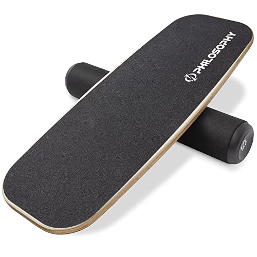 Philosophy Gym Balance Board, Wooden Balance Exercise Trainer | Non-Slip Surface, 3 Difficulty Levels (13", 17", 22"), 300 LB Capacity, Core Training, Full Body Exercises, Physical Therapy