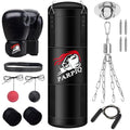 4FT Hanging Punching Bag for Adults, Unfilled Canvas Heavy Boxing Bag Set with 12oz Boxing Gloves Hand Wraps, Jump Rope, Reflex Ball for MMA Kickboxing Muay Thai Training Home - style: PU Bag