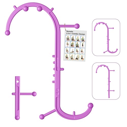 Detachable Trigger Point Massage Cane, Button-Release Design Massage Hook for Back, Neck & Shoulder Pain Relief, Pressure Point Massage Tool for Muscle Recovery (Large, Pink) - color: Pink, size: Large