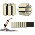 Ankle Weight Wrist Weight 2 Pack 1lb Each Adjustable | Arm and Leg Weight, Women and Men, Pilates Gym Yoga Aerobic, Strength Training - color: Beige