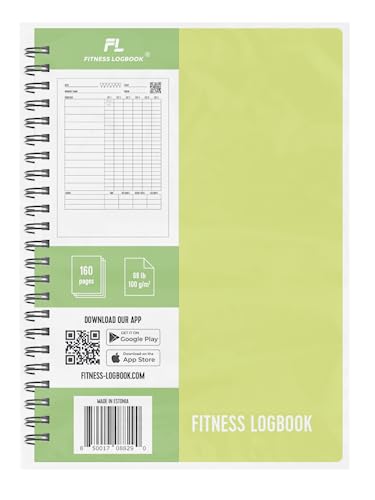 Fitness Logbook (Lime) - A5 Undated Workout Journal For Men & Women - Plastic Cover & Thick Paper - Planner Log Book To Track Weight Loss, Muscle Gain, Gym Exercise, Bodybuilding Progress - style: Lime Plastic