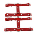 Adjustable Elastice 2 Rows Leather Leg Harness Garter Belt Punk Gothic Thigh Ring Garter - color: Red