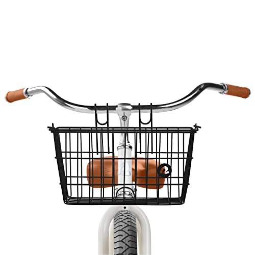 Retrospec Apollo-Lite Lift-Off Bike Basket - Detachable Steel Handlebar Basket with Carrying Handle for Commuting, Shopping & Beach Trips - 14.5in x 9.5in Weather-Resistant Biking Gear - color: Black