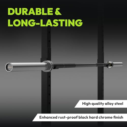 HANDBODE Olympic Barbell 6.5 ft/7 ft, 2 Inch Straight Womens Bars, 35 lb/45 lb Weight Bar, 1000 lb High-Capacity, for Weightlifting, Bench Press, Deadlift, Squat, Home Gym Strength Training - color: 6.5 ft Barbell 35 lb, 1000 lb, Black & Silver