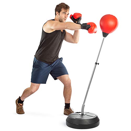 Tech Tools Punching Bag with Stand Adjustable Boxing Speed Bag Teens Adults - style: Adult