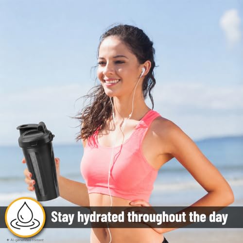 Mr. Pen- Shaker Bottles for Protein Mixes, 28 oz, Leak Proof | Shaker Cups with Stainless Steel Wire Whisk Ball for Protein Shakes and Pre Workout - color: Black