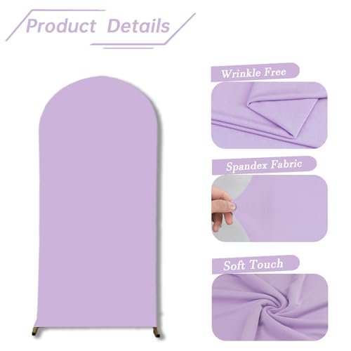 bricia Wedding Arch Backdrop Stand Cover, 5FT Double Sided Stretchy Arch Cover Fitted Wedding Birthday Party Banquet Decoration (Lavender 60''Lx25.2''W) - color: Lavender, size: 5FT