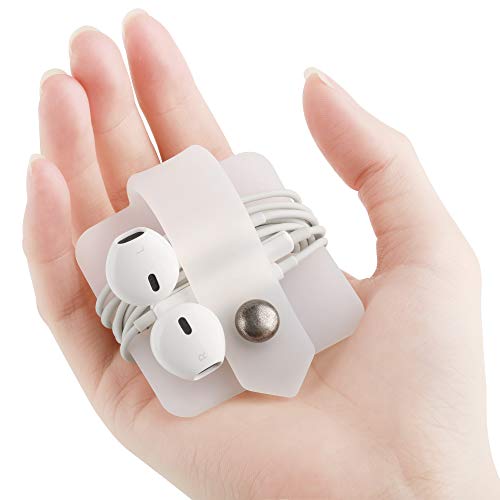 Silicone Earphone Organizer Earphone Wrap Winder Headphone Cord Organizer Wrap Winder Manager/Cable Winder(Transparent, 1 Piece) - color: Transparent