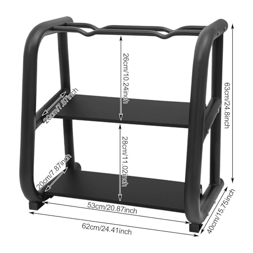 3-Tier Dumbbell Rack Metal Weight Storage Stand Holder Barbell Storage Racks for Dumbbells, Kettlebells, Multilevel Free Weight Organizer Stand for Home Gym