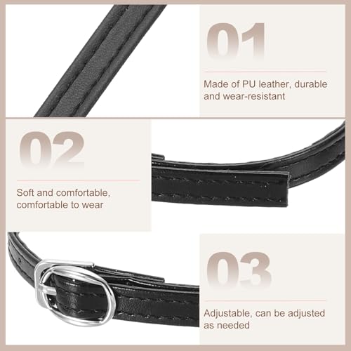 uxcell Replacement Ankle Strap for Heels Detachable Shoe Straps PU Leather Shoe Band - color: Matte Black