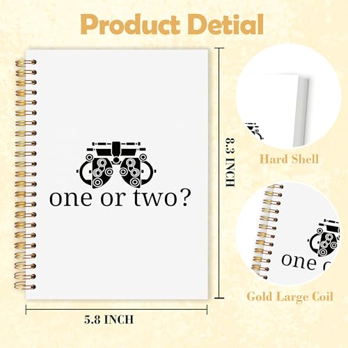 OJMFHEGEE Funny Optometry Medical Spiral Notebook Gifts for Doctors Nurses Optometrist 5.5x8.3 in, Eye Optician Optometry Gifts Hardcover Notebook Journal for Women Men Coworkers - color: Optometry Medical