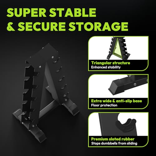 HANDBODE A-Frame Dumbbell Rack | Ideal for home gym, space-saving triangular frame, heavy-duty steel, holds multiple dumbbells securely - color: 1 X 5-Tier A-Frame (800lb)