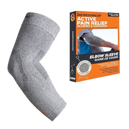 Incrediwear Elbow Sleeve – Infrared Elbow Brace for Joint Pain Relief | Elbow Sleeves for Women and Men, Elbow Support Sleeve for Tennis Elbow, Golfer's Elbow, Tendonitis, Bursitis, and Recovery - color: Grey, size: Small (Pack of 1)