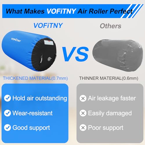 VOFiTNY Gymnastics Tumbling Equipment Air Barrel Inflatable Octagon Tumbler Roller Back-bend Trainer Cheerleading Without Pump - color: Blue/Black No Pump, size: 3.3'L x 2'D