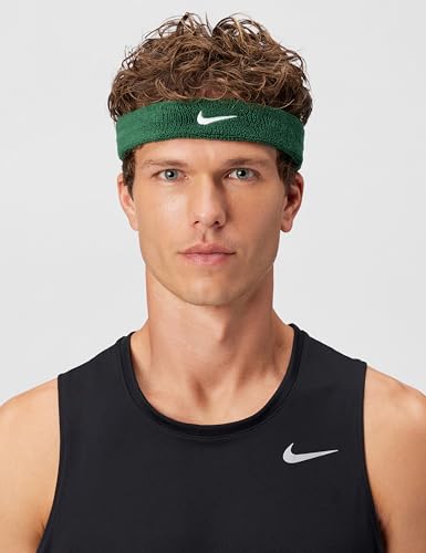 Nike Unisex Adult Swoosh Classic Headband - color: Gorge green/white