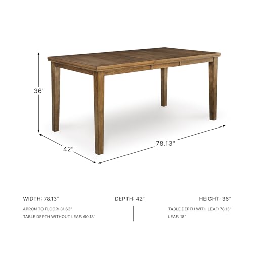 Signature Design by Ashley Counter Height Dining Extension Table, Wood | Seats up to 8, Hardwood solids, Hickory veneers, Engineered wood, Kitchen & dining room tables, Vallister Series - color: Light Brown, style: Counter Height Table