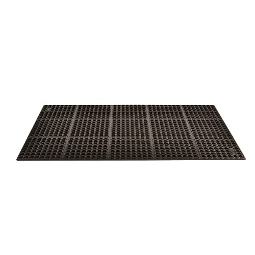 NoTrax 543S0023BL 543 Cushion-Tred 2' x 3' Black Safety Anti-Fatigue Drainage Mat - size: 7/8 inches x 2 feet x 3 feet