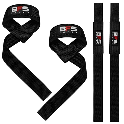 Lifting Straps for Weightlifting, Weightlifting Cotton Straps with Neoprene Padding for Men women Gym Wrist Straps for Bodybuilding powerlifting, Strength Training and Deadlifting - color: BLACK