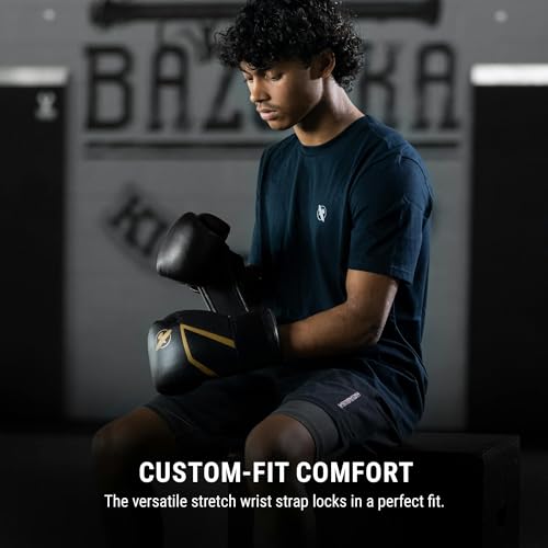 Hayabusa E1 Boxing Gloves for Kids, Youth and Teens - color: Black/Gold, size: 6oz