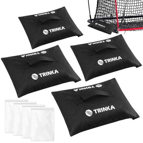4PCS Sports Net Sandbags, All Sport Sandbags, Weighted Anchors | for Baseball Nets, Soccer Goals, Golf Nets, Football Nets, Hockey Nets and More, Black