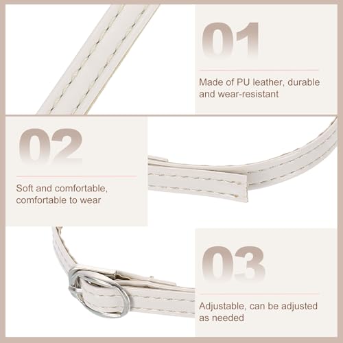 uxcell Replacement Ankle Strap for Heels Detachable Shoe Straps PU Leather Shoe Band - color: Piano Beige