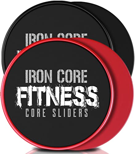 Multi Pack Core Sliders for Working Out, Dual Sided Exercise Discs (2 pack, Black & Red sets) for Use on All Surfaces, Gym & Home Total Body Workout Equipment, Great for Group Fitness Training, Gliders in Bulk for Workout