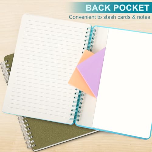 Lined Spiral Journal Notebook with 160 Pages, 8×5.7in, A5 Spiral Notebook, Journaling Notebooks for Work, School, Women, Men, College Ruled Spiral Notebook, Hardcover Leather Journals, Light Blue - color: Light Blue, size: A5