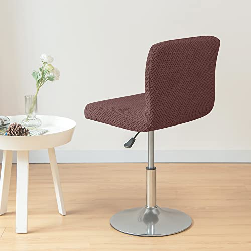 HFCNMY Bar Stool Covers with Backs,4 Pack Stretch Bar Stool Chair Covers,Jacquard Bar Stool Covers,Washable Bar Chair Covers Swivel Barstool Covers Slipcovers with Back for Low Short Back Chair,Coffee - color: Coffee