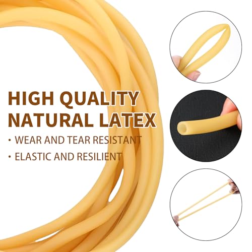 Latex Rubber Tubing 1/4"ID x 3/8"OD Surgical Tubing Slingshot Bands Fitness Hose Tube(50FTYellow) - color: Yellow, size: 50FT