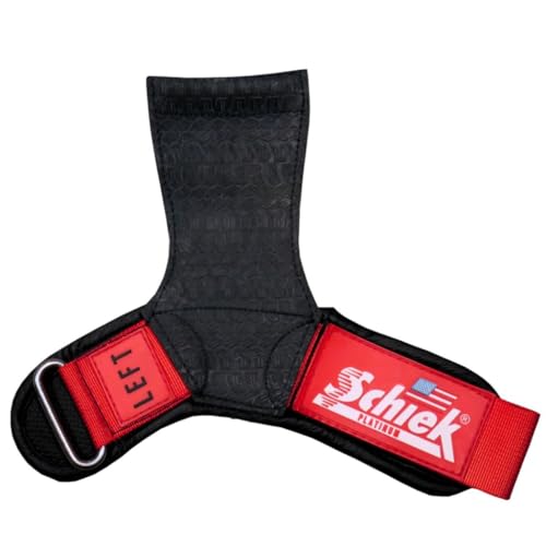 Schiek Sports Model 1907 Platinum Edition Ultimate Grips - 3 in 1 Weight Lifting Straps Wrist Wraps and Grip Pads - color: Red, size: Medium
