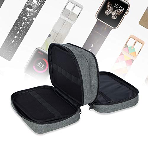PACMAXI 84 Watch Bands Storage Carrying Case Compatible with Watches | Expandable Watch Band Holder Fit for Most Sizes of Watch Straps, Organizer for Watch Bands Accessories, Bag Only,Grey - color: Dark Grey