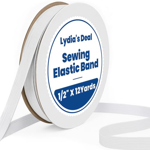 Elastic Band for Sewing 1/2 Inch Wide 12 Yards, Durable & Soft High Elasticity Stretch Elastic Bands Cord for Sewing, Waistbands, Pants, DIY Crafts, White - color: White, size: 1/2 Inch * 12 Yards