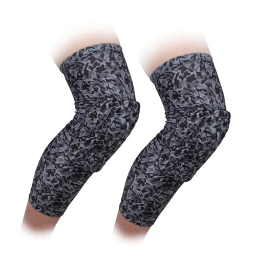 PISIQI Knee Pads Compression Pads Long Leg Sleeve Collision Avoidance Brace Protection Knee Sleeve for Basketball Football Volleyball Cycling (1 Pair) - color: Ni Cai Black, size: Large